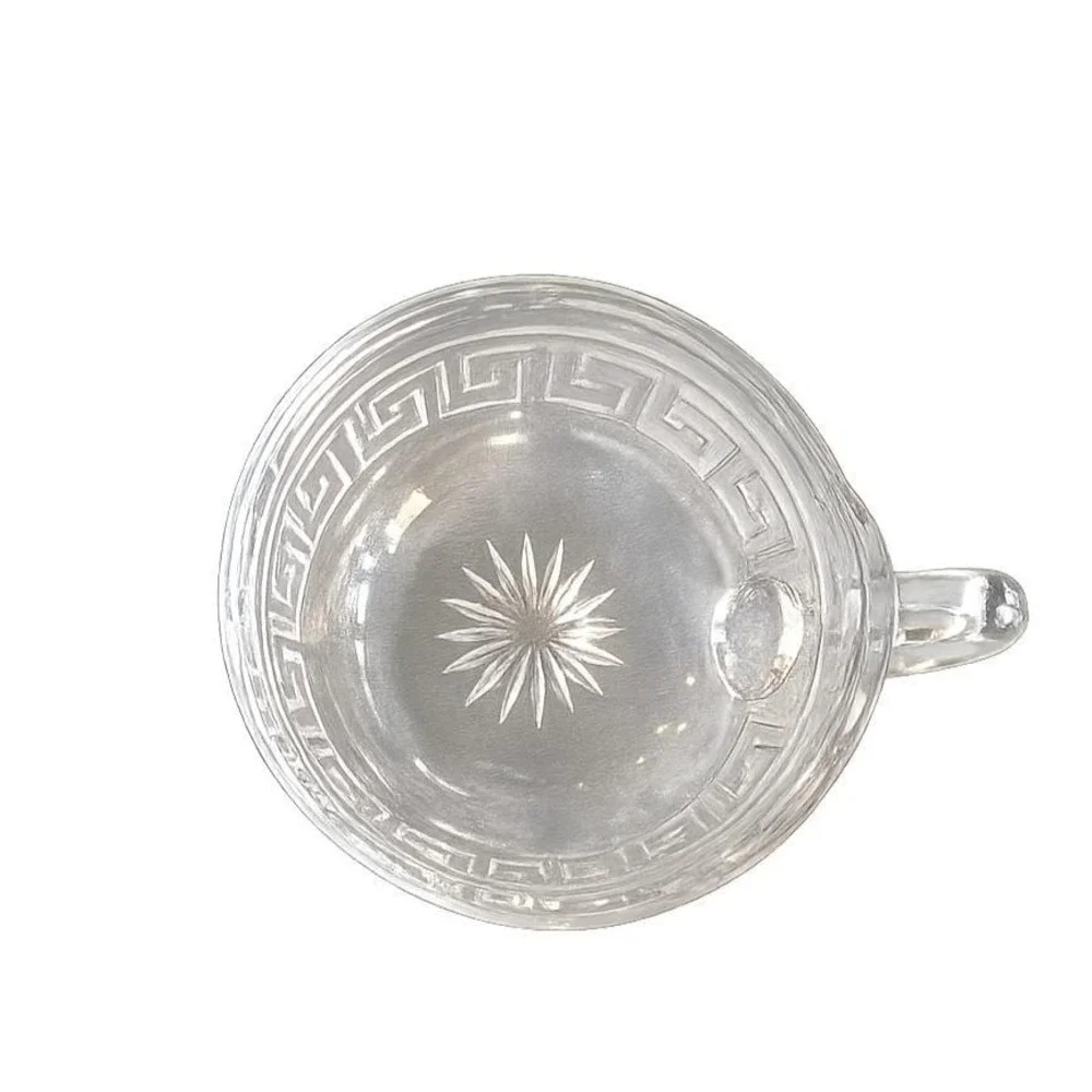 Rare Heisey GREEK KEY-CLEAR Open Jam/Jelly Dish with Handle(s) 2‎ Available